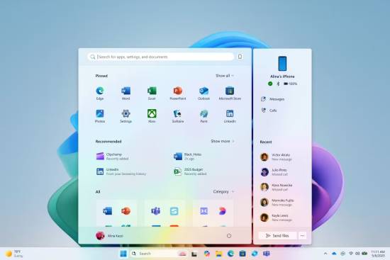 微软Windows 11新版开始菜单上线